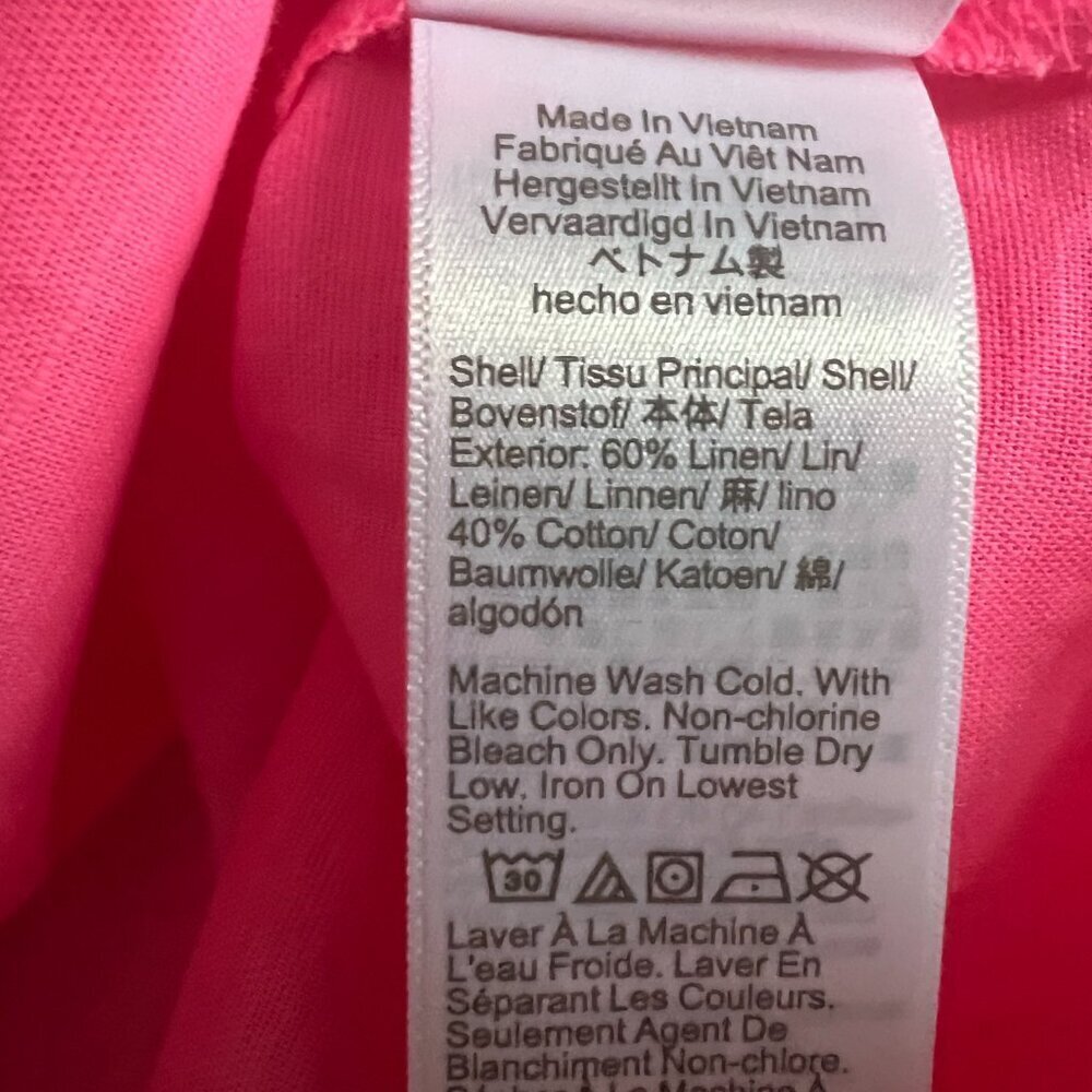 💖 J.Crew Reimagined Hot Pink Linen Blend Sleeveless Tunic Blouse | Size S - Picture 7 of 7